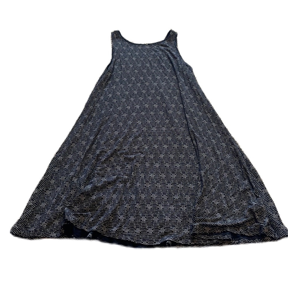 Old Navy Women's Sz M Swing Tank Dress Black Geometric Diamond Sleeveless